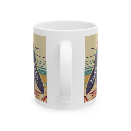 Blue Ridge Shoreline Co. Surfer Ceramic Mug, (11oz) - Part of the Retro Swell Collection