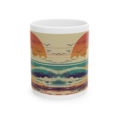 Blue Ridge Shoreline Co. Surfer Ceramic Mug, (11oz) - Part of the Retro Swell Collection