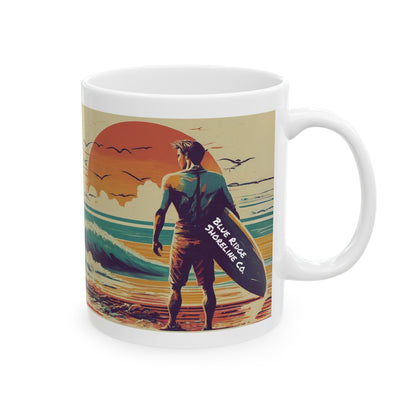 Blue Ridge Shoreline Co. Surfer Ceramic Mug, (11oz) - Part of the Retro Swell Collection