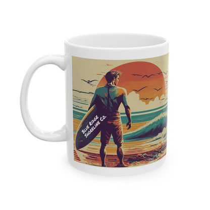 Blue Ridge Shoreline Co. Surfer Ceramic Mug, (11oz) - Part of the Retro Swell Collection