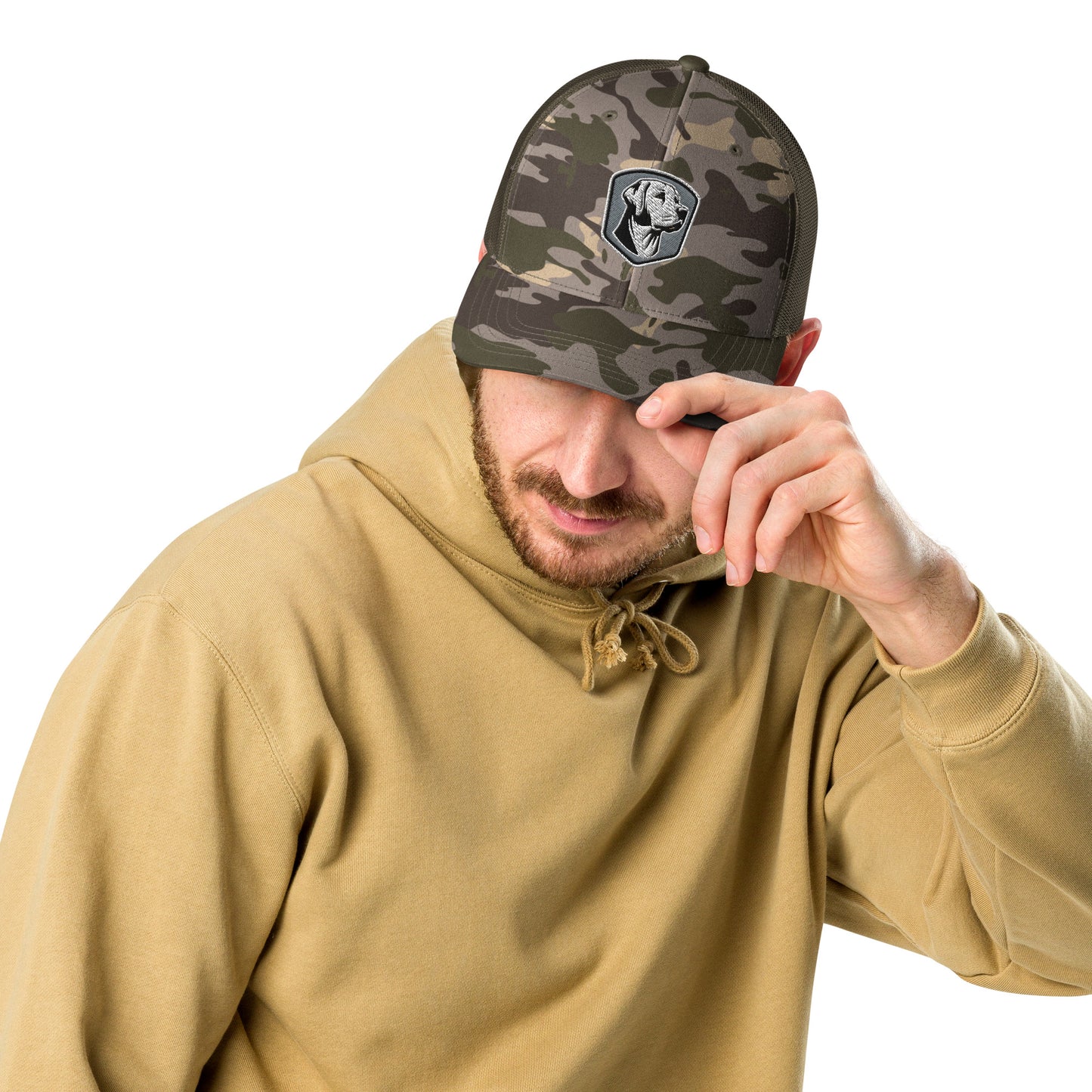 Bird Dog Property Services Camouflage trucker hat